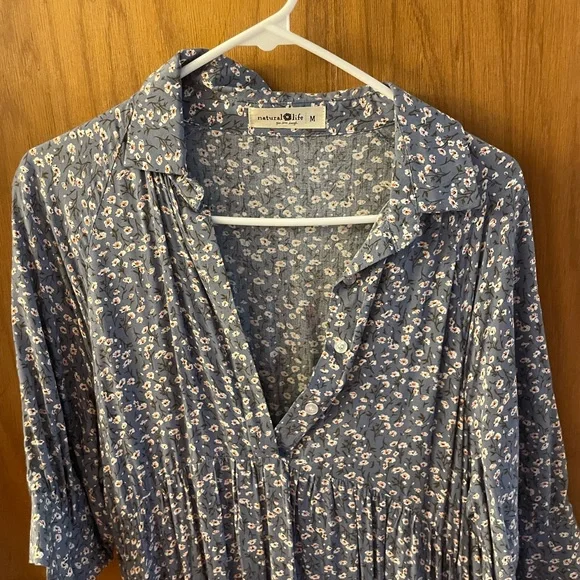 Natural Life Floral Blue Maxi Dress - Picture 3 of 3